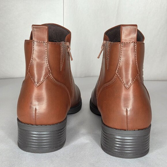 Easy Spirit Women's Lorand 3 Brown Faux Leather Ankle Boots - Picture 5 of 8